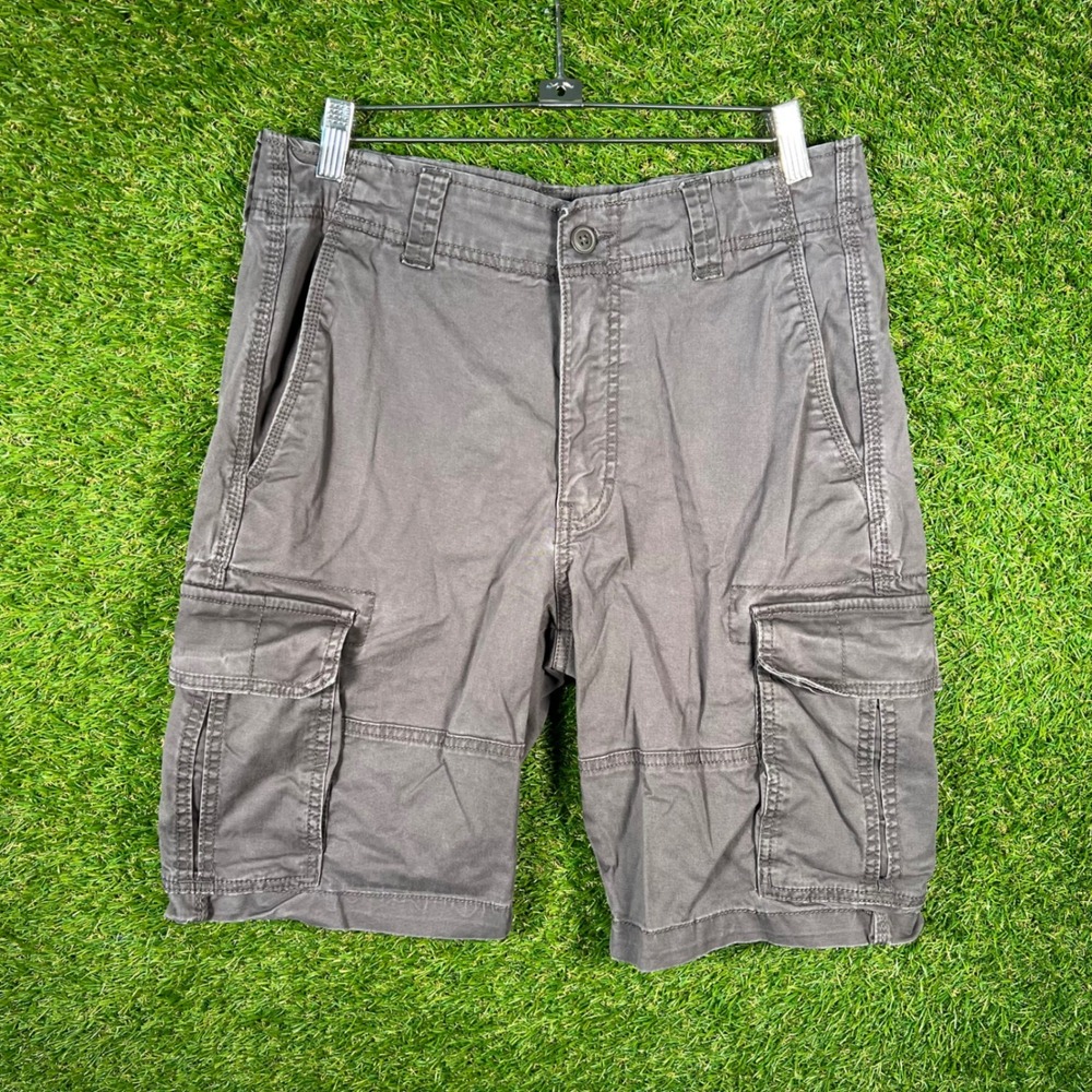 Goodfellow & Co Mens Cargo Shorts Size 32 Charcoal Grey Cotton Twill